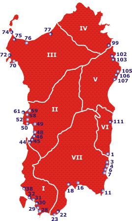 Mappa zone umide Sardegna